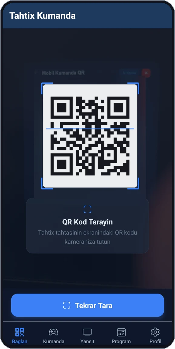 QR koduyla tahtaya bağlanma