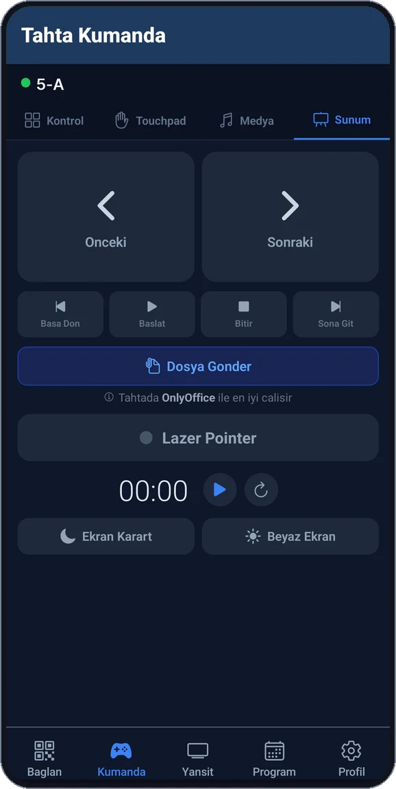 Telefondan sunum yönetimi